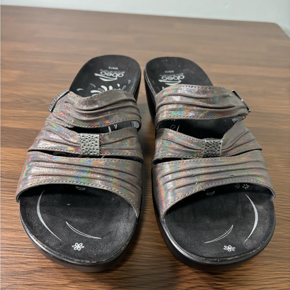 Abeo Women's‎ Iridescent Slide Sandals Size 10N EUC!